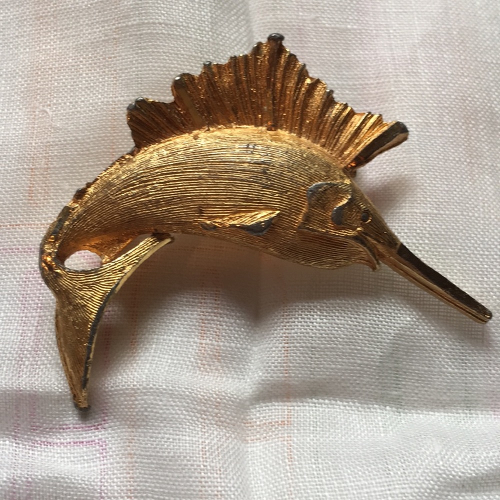 Vtg Marlin/ Swordfish Brooch